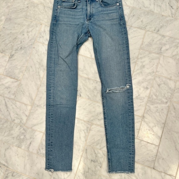 𝅺RAG & BONE Ankle Skinny Lena distressed jeans size 25 cropped 9 inch rise EUC - Picture 4 of 16